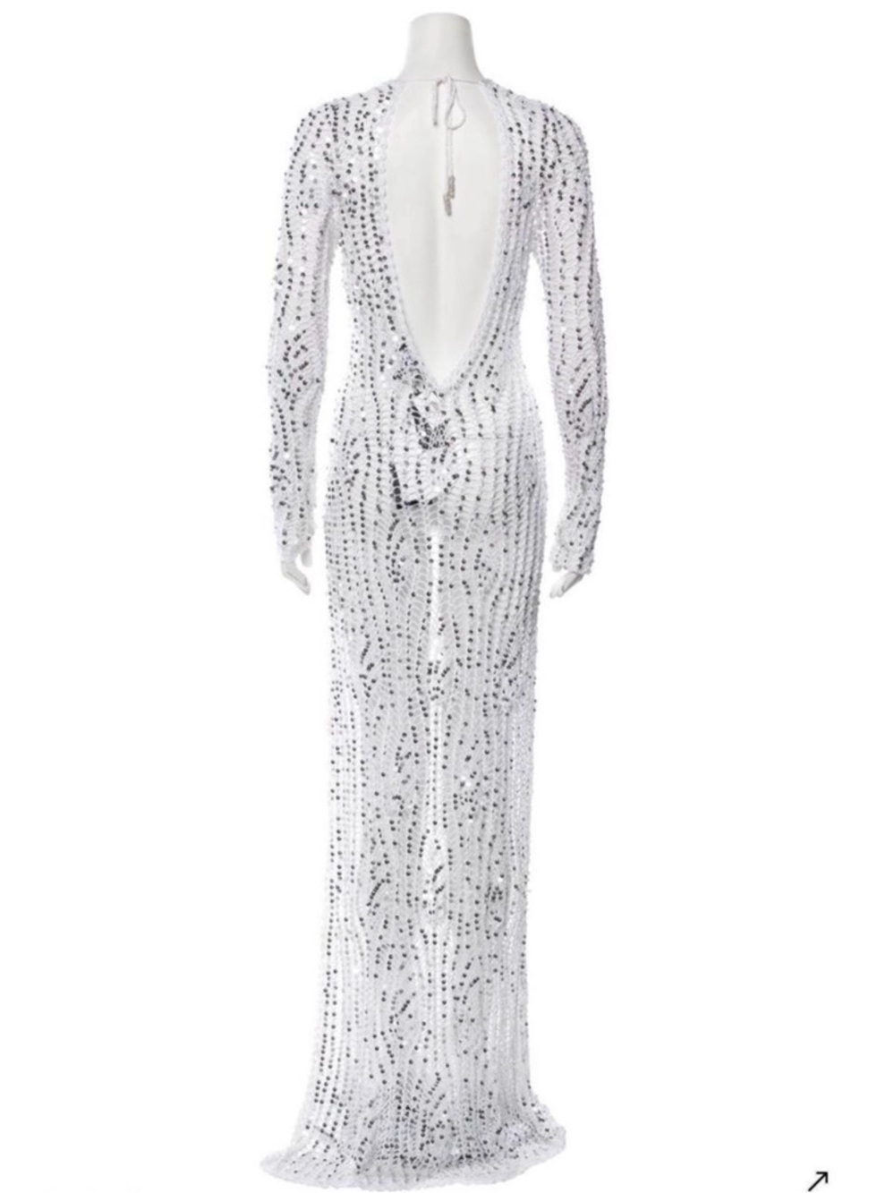 Retrofete Sheer Crochet Maxi Dress in White - Picture 6 of 8